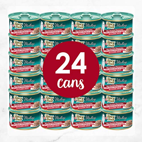 Purina Fancy Feast Wet Cat Food, Medleys Wild Salmon Primavera With Garden Veggies & Greens in Sauce - (24) 3 oz. Cans