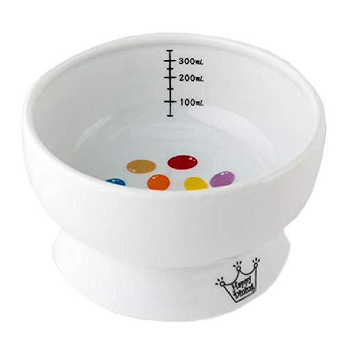 Necoichi Raised Cat Water Bowl, Elevated, with Measurement Lines, Dishwasher and Microwave Safe, No.1 Seller in Japan! (Jelly Bean, Regular)