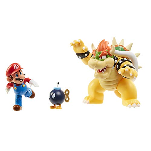 Nintendo Super Mario Bowser Vs Mario Diorama Figure 3 Pack