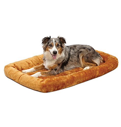 MidWest Homes for Pets Bolster Pet Bed for Dogs & Cats 42L-Inch Cinnamon Dog Bed or Cat Bew w/ Comfortable Bolster | Ideal for Large Dog Breeds & Fits a 42-Inch Dog Crate
