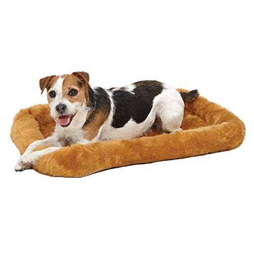 MidWest Bolster Pet Bed for Dogs & Cats 24L-Inch Cinnamon Cat Bed w/ Comfortable Bolster | Ideal for Small Dog Breeds & Fits a 24-Inch Dog Crate | Easy Maintenance Machine Wash & Dry | 1-Year Warranty