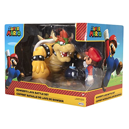 Nintendo Super Mario Bowser Vs Mario Diorama Figure 3 Pack
