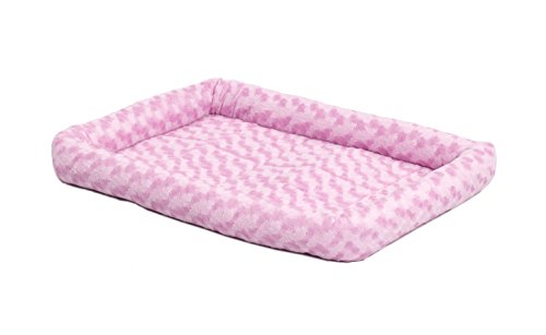 MidWest Bolster Pink Pet Bed for Cats 22L-Inch w/ Comfortable Bolster | Ideal for XS Dog Breeds & Fits a 22-Inch Crate | Easy Maintenance Machine Wash & Dry | 1-Year Warranty