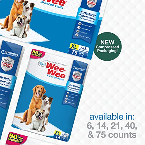 Wee-Wee Puppy Training Pee Pads 75-Count 28" x 34" X-Large Size Pads for Dogs