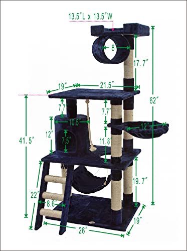 Blue 62-Inch Cat Tree by Go Pet Club