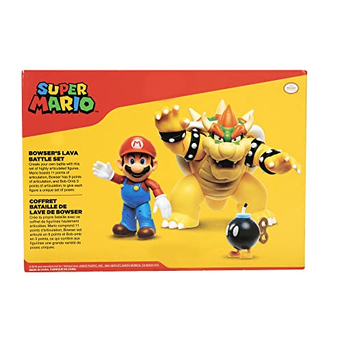 Nintendo Super Mario Bowser Vs Mario Diorama Figure 3 Pack