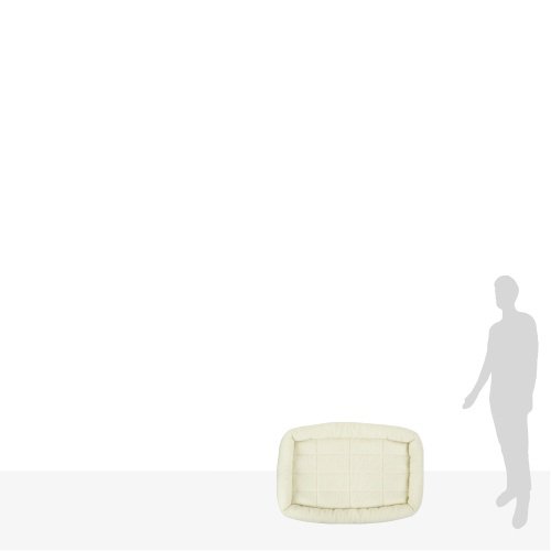 Amazon Basics Faux Sherpa Padded Bolster Pet Bed, Beige, 35 x 22 inches