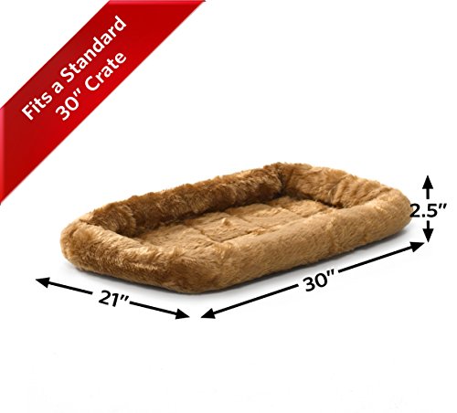 MidWest Homes for Pets Bolster Pet Bed for Dogs & Cats 30L- Inch Cinnamon Dog Bed or Cat Bed w/ Comfortable Bolster | Ideal for Medium Dog Breeds & Fits a 30-Inch Dog Crate