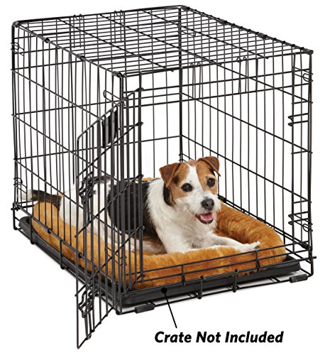 MidWest Bolster Pet Bed for Dogs & Cats 24L-Inch Cinnamon Cat Bed w/ Comfortable Bolster | Ideal for Small Dog Breeds & Fits a 24-Inch Dog Crate | Easy Maintenance Machine Wash & Dry | 1-Year Warranty