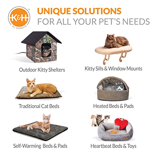 K&H Pet Products Thermo-Kitty Sleephouse Heated Pet Bed Tan/Leopard 12" x 17" 4W