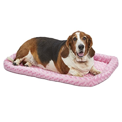 MidWest Homes for Pets Bolster Pet Bed for Dogs & Cats 36L-Inch Pink Dog Bed or Cat Bed w/ Comfortable Bolster | Ideal for Medium / Large Dog Breeds & Fits a 36-Inch Dog Crate