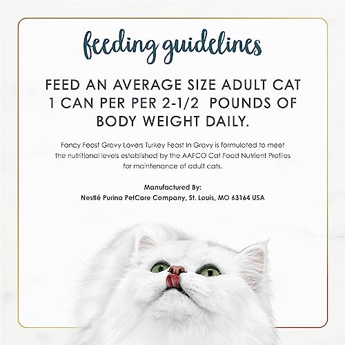 Fancy Feast Gravy Lovers Wet Cat Food, Turkey Feast in Roasted Turkey Flavor Gravy, (24) 3 Oz Cans