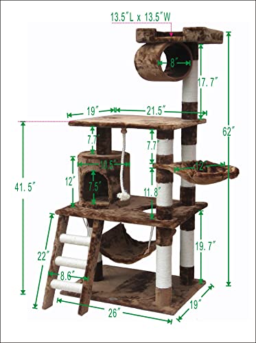 Brown 62" Cat Condo by Go Pet Club
