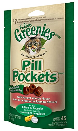 Greenies Salmon Cat Treats, 45 Treats, 1.6oz (Pack of 6)