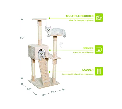 Go Pet Club Cat Tree Furniture Beige