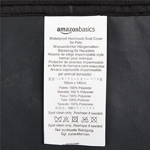 AmazonBasics Waterproof Car Hammock Rear Seat Cover for Pets - 55 x 59 Inches, Black