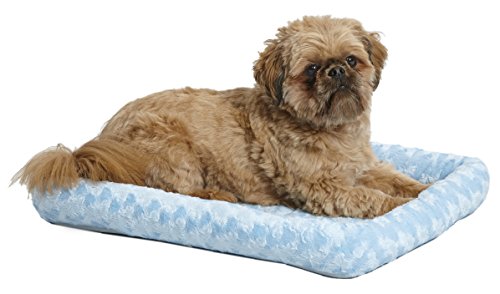 MidWest Homes for Pets Bolster Pet Bed for Dogs & Cats 36L-Inch Blue Dog Bed or Cat Bed w/ Comfortable Bolster | Ideal for Medium / Large Dog Breeds & Fits a 36-Inch Dog Crate