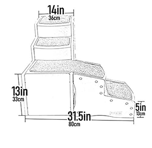 Pet Gear Easy Step Bed Stair for Cats/Dogs with Storage Compartment, Removable Washable Carpet Treads, Space-Saving Multi-Position Design