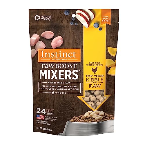 Instinct Freeze Dried Raw Boost Mixers Grain Free Cage Free Chicken Recipe All Natural Dog Food Topper by Nature's Variety, 6 oz. Bag