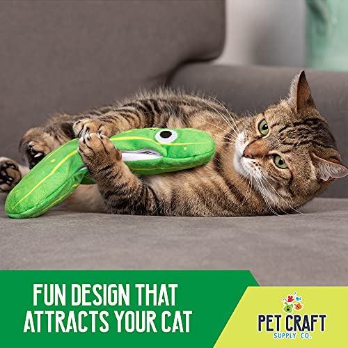 Pet Craft Supply Wiggle Pickle and Shimmy Shark Flipper Flopper Interactive Electric Realistic Flopping Wiggling Moving Fish Potent Catnip and Silvervine Cat Toy, Multi (8727)