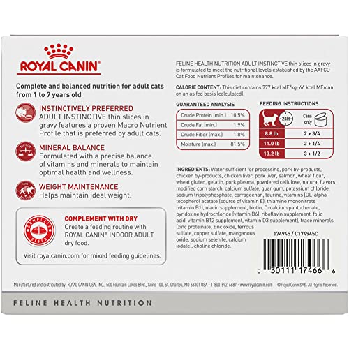 Royal Canin Adult Instinctive Thin Slices in Gravy Wet Cat Food, 3 oz., 6-Pack