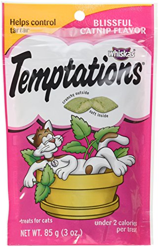 TEMPTATIONS Classic Treats for Cats Blissful Catnip Flavor 3 Ounces(Pack of 3)