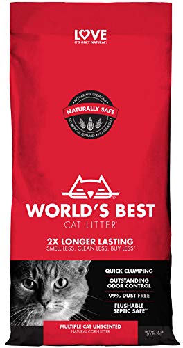 World's Best Cat Litter, Clumping Litter Formula for Multiple Cats, 28-Pounds