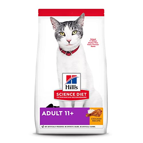 Hill's Science Diet Dry Cat Food, Adult 11+ for Senior Cats, Chicken Recipe, 7 lb Bag