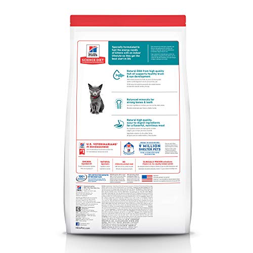 Hill's Science Diet Dry Cat Food, Kitten, Indoor, Chicken Recipe, 3.5 lb Bag