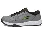 Skechers Men's Viper Court Pickleball Sneaker, Grey/Lime