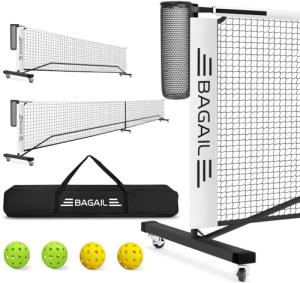 Portable 2-in-1 Pickleball Net Set with Wheels