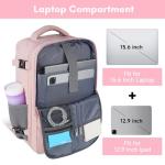 Taygeer Pink Travel Backpack with USB Charging Port
