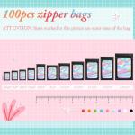 100 Pack Mylar Holographic Resealable Bags