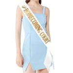 Homecoming Court Sash - White & Gold Design