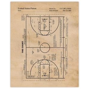 Classic Pickleball Patent Illustration Wall Art Print