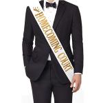 Homecoming Court Sash - White & Gold Design