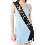 Prom Court Sash - Black with Gold Print