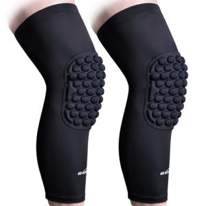 COOLOMG Padded Knee Compression Sleeves for Sports