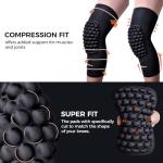 COOLOMG Padded Knee Compression Sleeves for Sports