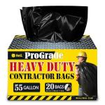 Heavy Duty 55 Gallon Contractor Trash Bags - 20 Pack