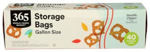 Gallon Size Double Zipper Storage Bags – 40 Count