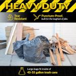 Heavy Duty 55 Gallon Contractor Trash Bags - 20 Pack