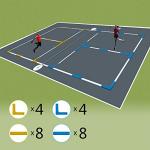 Customizable Pickleball Court Line Marker Set (Blue-Yellow)