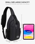 WATERFLY Black Crossbody Sling Backpack for Pickleball