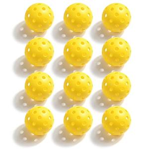 Geekman 40 Holes Durable Outdoor Pickleball Balls 12-Pack