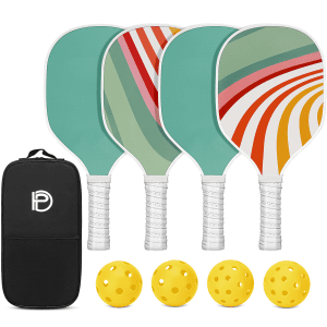 Wossspt 4-Paddle Pickleball Set with Balls