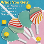 Wossspt 4-Paddle Pickleball Set with Balls