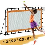 Adjustable 12’x6’ Rebounder Net for Multi-Sports
