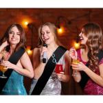 16 Pcs Black Satin Sashes for Events and Parties