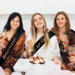 16 Pcs Black Satin Sashes for Events and Parties